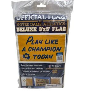 NEW ~ Notre Dame Fighting Irish Deluxe 3x5 ft Official Flag Play Like A Champion